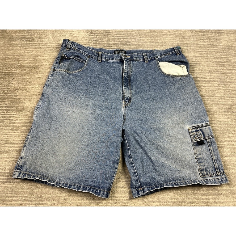 Greystone Jean Shorts Mens 48 Blue Denim Cargo 100%‎ Cotton Outdoor